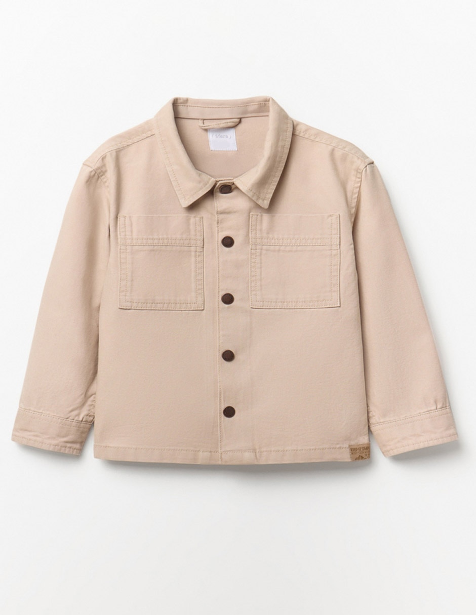 Camisa casual de algodón manga larga para niño