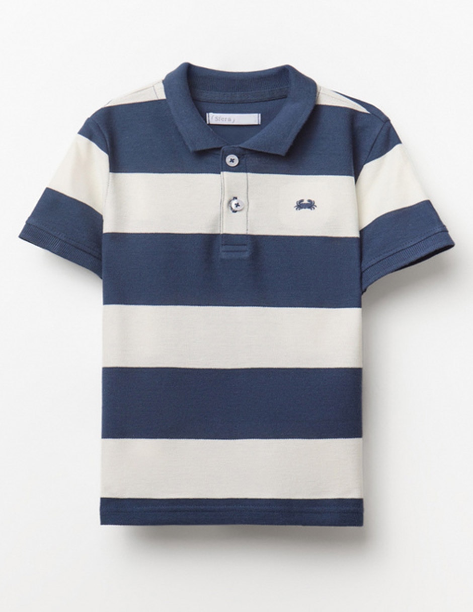 Playera tipo polo de algodón para niño